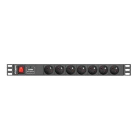 Unitate distributie alimentare PDU 19", 1U, 16A, 7 prize , negru - ...